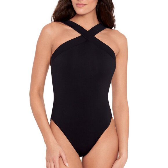 Lauren Ralph Lauren Other - Lauren Ralph Lauren Cross-Front One-Piece Swimsuit Women's Size 6 Black